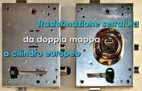 Conversione da doppia mappa a cilindro europeo per evitare serratura bloccata Torino.